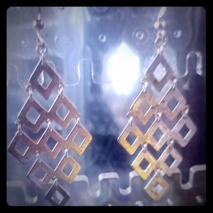 Diamond shaped teardrop earrings